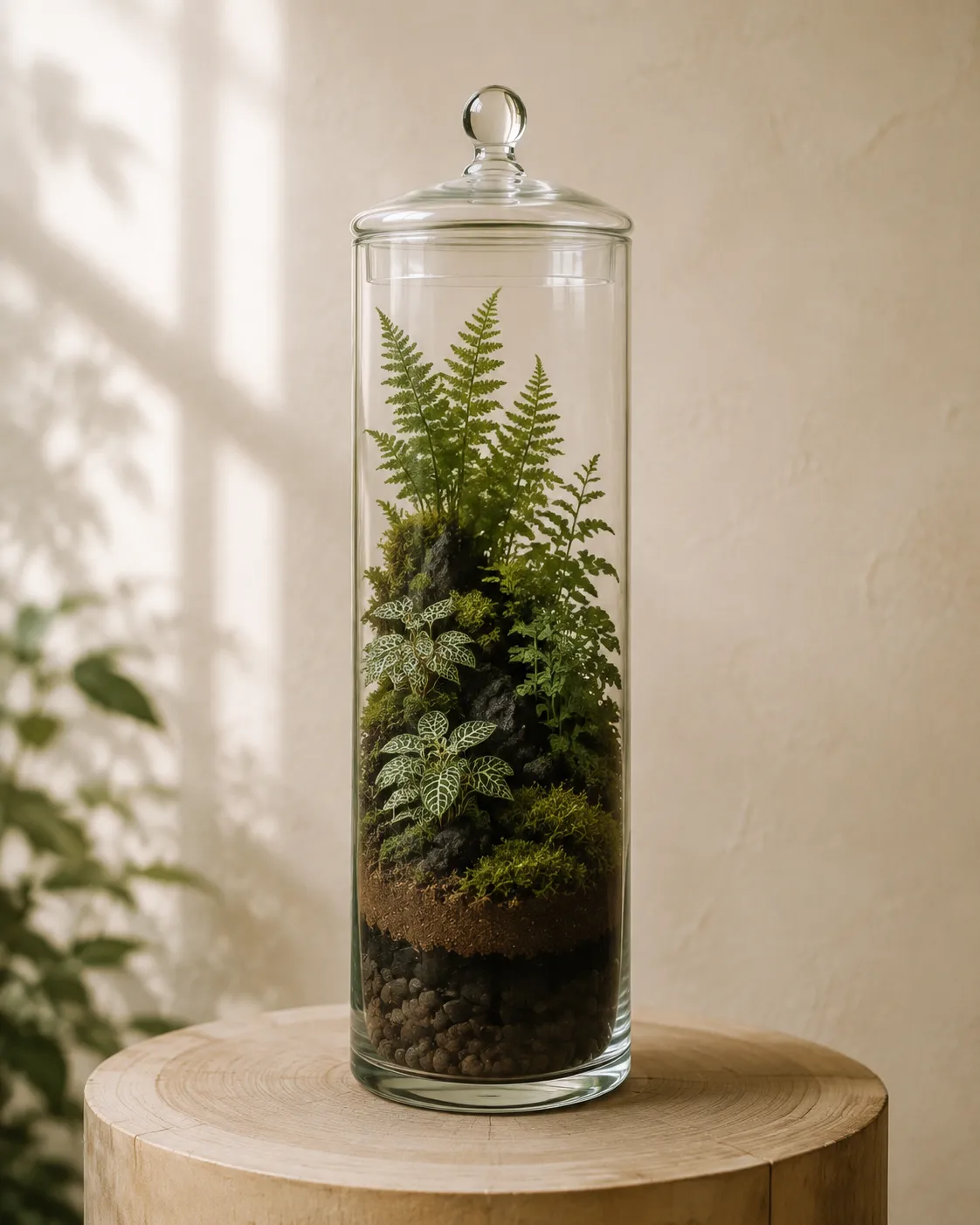 Terrario cerrado alto Bosque Vertical con helechos